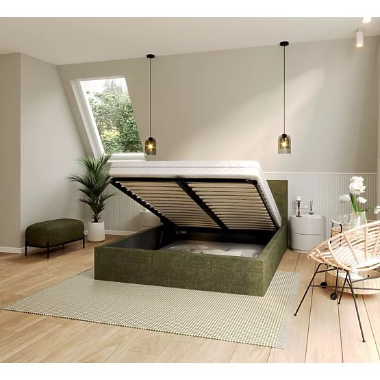 Polsterbett TULSA 180 x 200 cm – Olivgrün