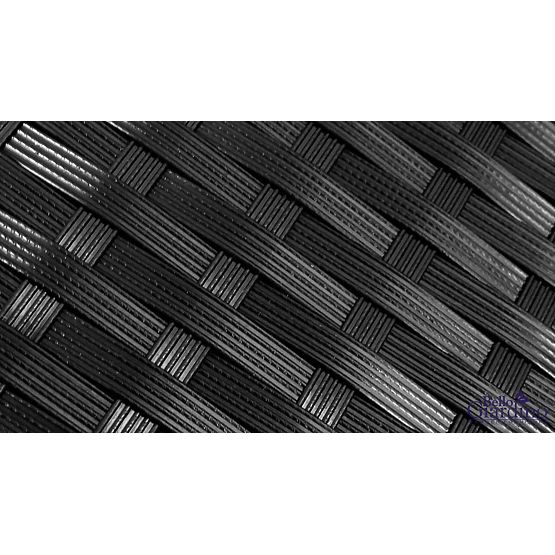 Quadratischer Tisch aus schwarzem Technorattan