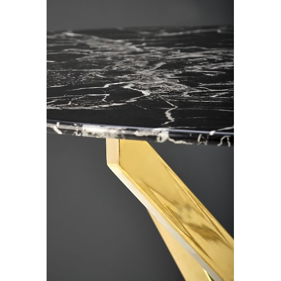 RAYMOND 2 Tisch, Platte - schwarzer Marmor, Beine - gold (2p=1Stk)