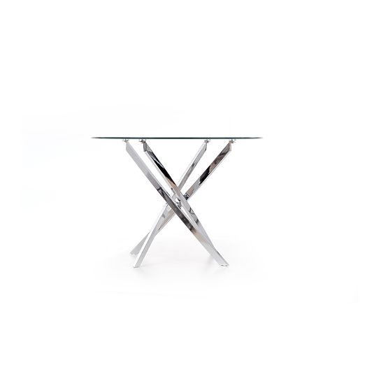 RAYMOND Tisch, Platte - transparent, Beine - Chrom