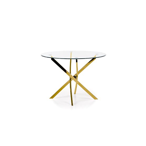 RAYMOND Tisch, Platte - transparent, Beine - gold (2p=1Stk)