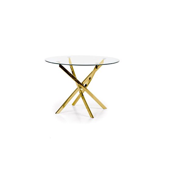 RAYMOND Tisch, Platte - transparent, Beine - gold (2p=1Stk)