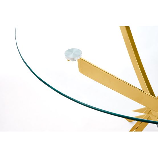 RAYMOND Tisch, Platte - transparent, Beine - gold (2p=1Stk)