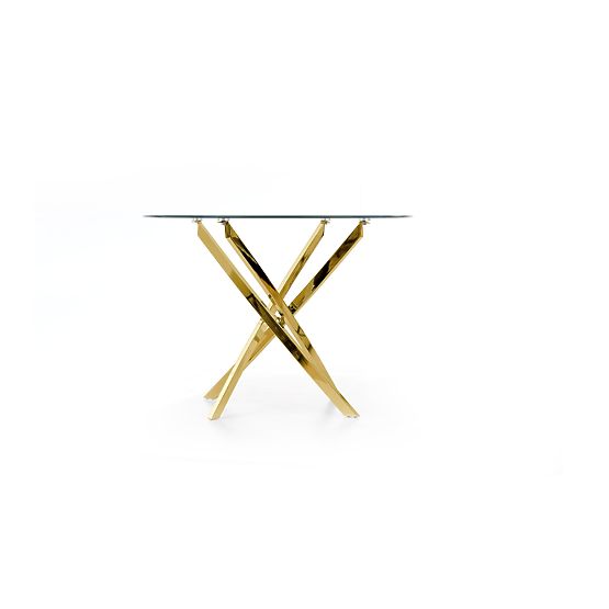 RAYMOND Tisch, Platte - transparent, Beine - gold (2p=1Stk)