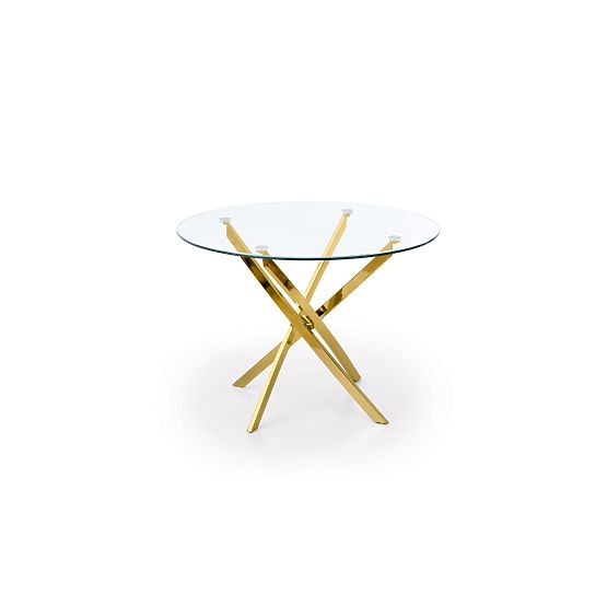 RAYMOND Tisch, Platte - transparent, Beine - gold (2p=1Stk)