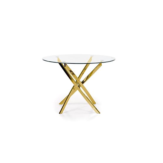 RAYMOND Tisch, Platte - transparent, Beine - gold (2p=1Stk)