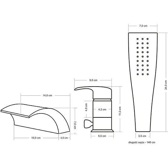 Rea Riven gebürstete goldene Wannenarmatur