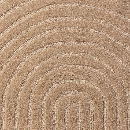 Rechteckiger Teppich Isla, Bögen, getuftet, Wolle, dunkelbeige, Teppichgröße: 190x290