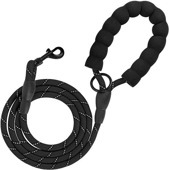 Reflektierende Hundeleine und Halsband PJ-091 schwarz