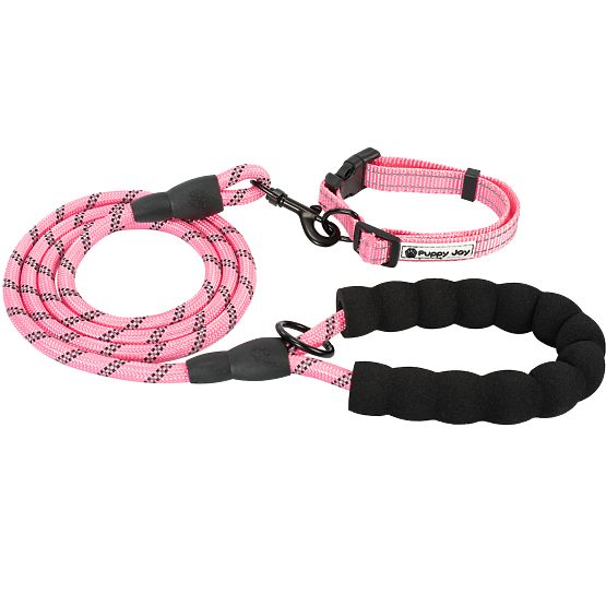 Reflektierendes Hundeleine und Halsband PJ-036 Rosa
