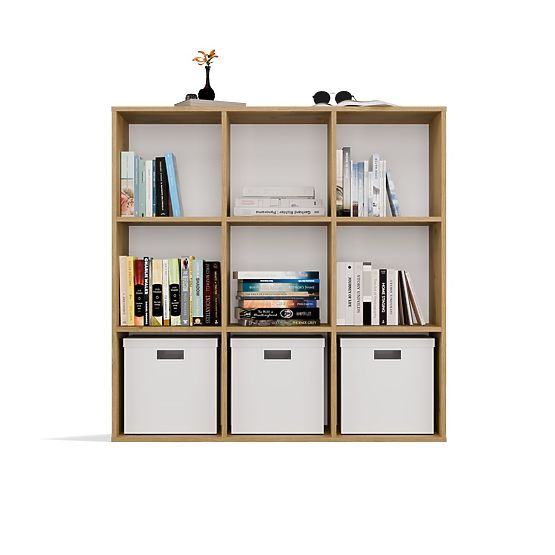 REGAL MALAX 3x3 H EICHE ARTISAN MIT FESTER RÜCKWAND HDF REGALEN 110x110 CM