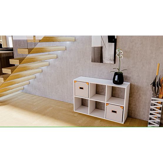 Regal mit Fächern 2x3 - weiß