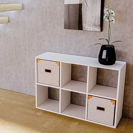 Regal mit Fächern 2x3 - weiß