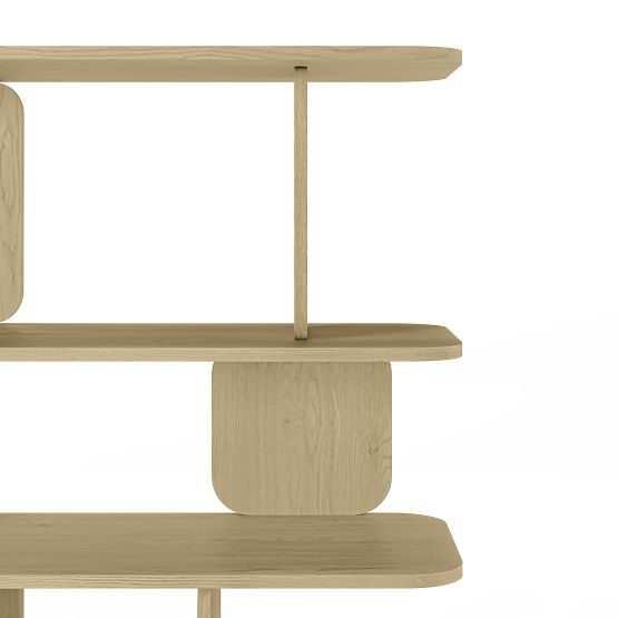 Regal Tulumo 200 cm, abgerundet, Eiche Cremona Torro