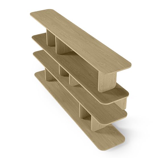 Regal Tulumo 200 cm, abgerundet, Eiche Cremona Torro