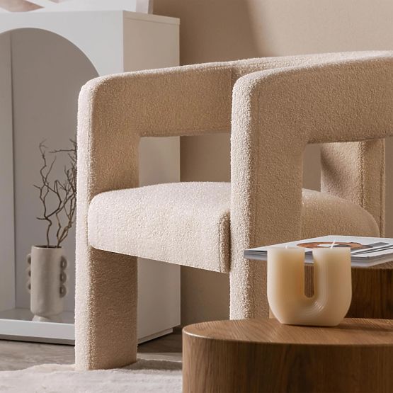 Relax-Sessel Lory, Bouclé, Beige