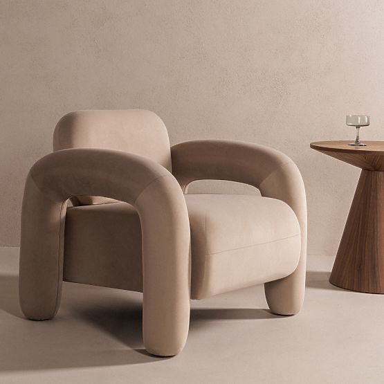 Relax-Sessel Vico, hellbeige, samt