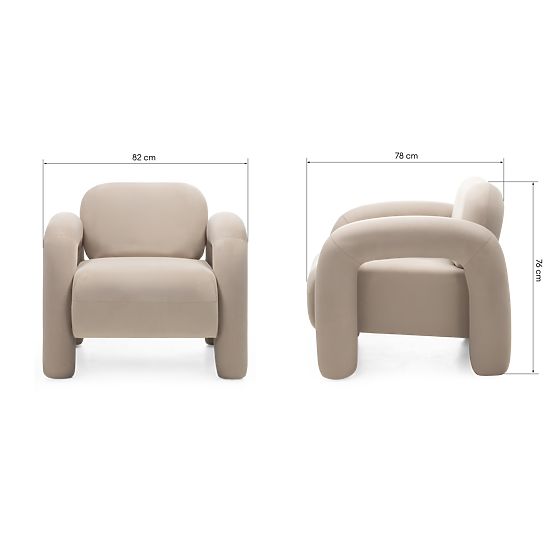 Relax-Sessel Vico, hellbeige, samt