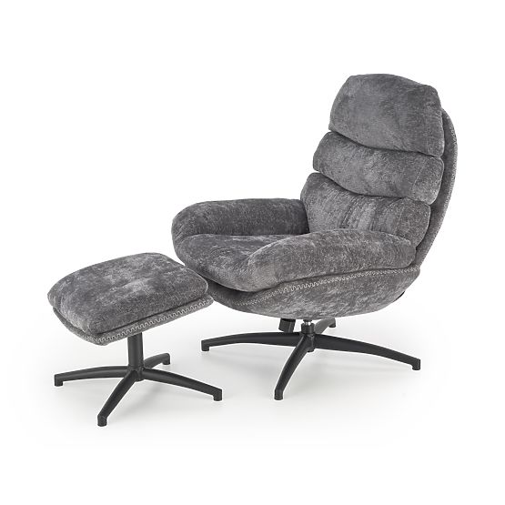 Relaxsessel DARIO mit Fußhocker und Schaukel-Funktion, grau (1p=1Stk)