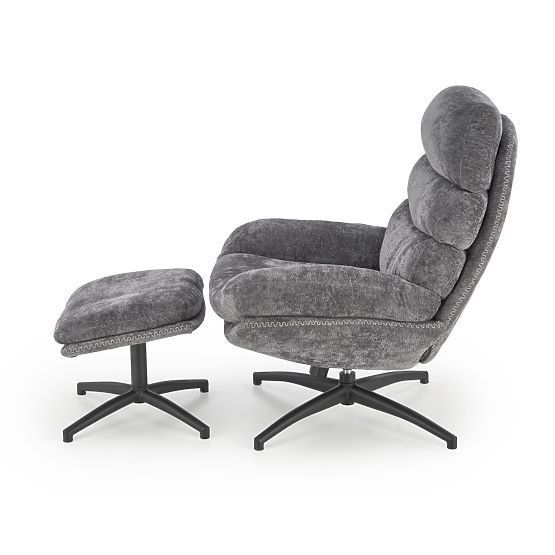 Relaxsessel DARIO mit Fußhocker und Schaukel-Funktion, grau (1p=1Stk)