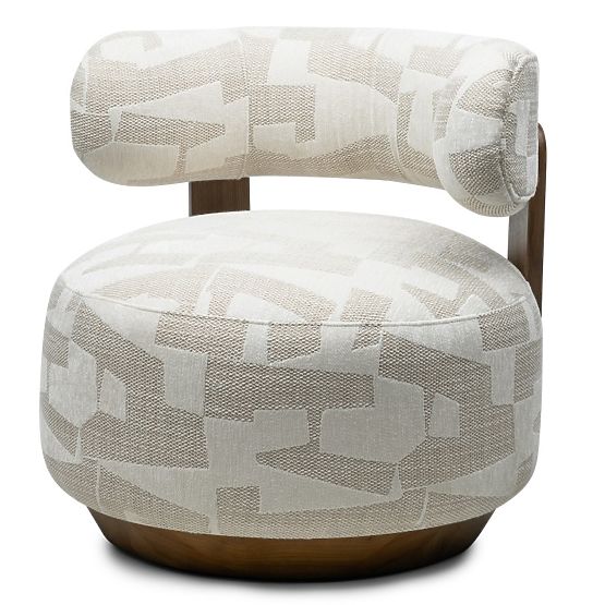Relaxsessel Dolce, abgerundete Formen, beige/creme, Nussbaum