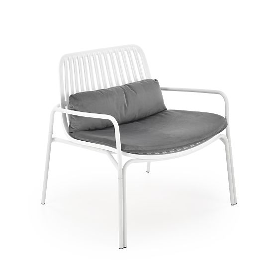 Relaxsessel MELBY, Gestell - weiß, Polsterung - grau (2p=6 Stück)
