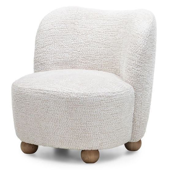 Relaxsessel Monroe beige/natur, runde Formen, Kugelbeine