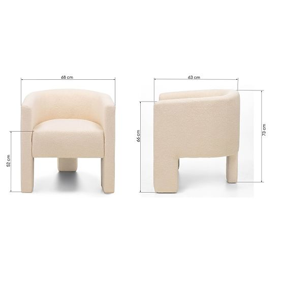 Relaxstuhl Lorraine, beige, Bouclé