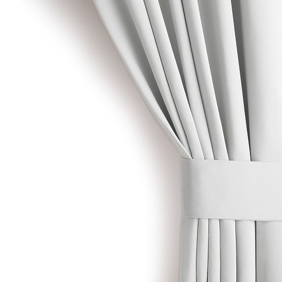 RESTILO BLACKOUT Vorhang Farbe Weiß, Halteschleife, klassischer Stil, silberne Ösen, Material bl