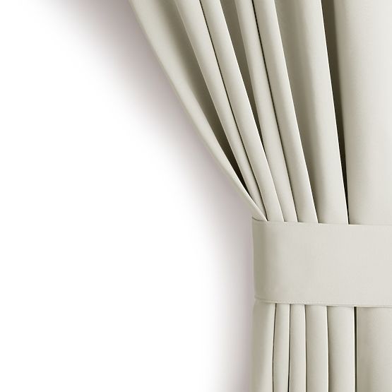 RESTILO BLACKOUT-Vorhang in Cremefarbe, klassischer Stil, silberne Ösen, Material bl