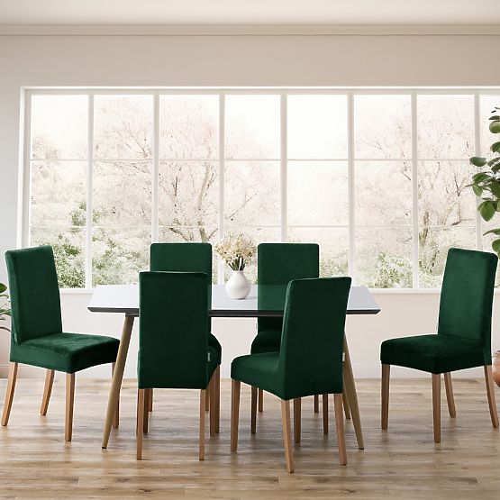 RESTILO Sofabezug SENTO Farbe Flaschengrün glatter klassischer Stil