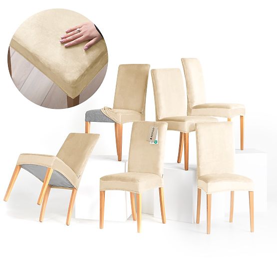 RESTILO Sofabezug SENTO Farbe Hellbeige glatter klassischer Stil