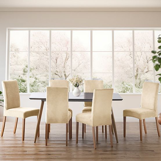 RESTILO Sofabezug SENTO Farbe Hellbeige glatter klassischer Stil