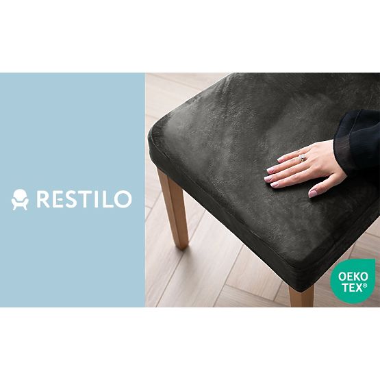 RESTILO Sofabezug SENTO Farbe Stahl glatt klassischer Stil