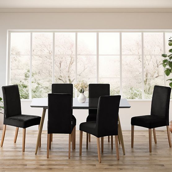 RESTILO Sofabezug SENTO schwarz glatt klassischer Stil