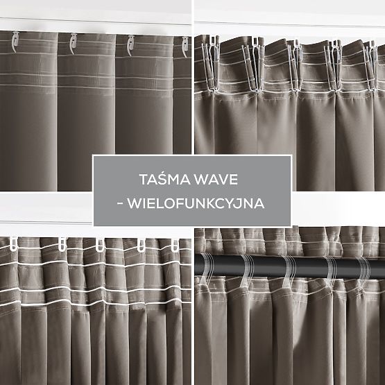 RESTILO Vorhang BLACKOUT Farbe Beige, Halterungsschärpe, klassischer Stil, Band, Material Blackout 1