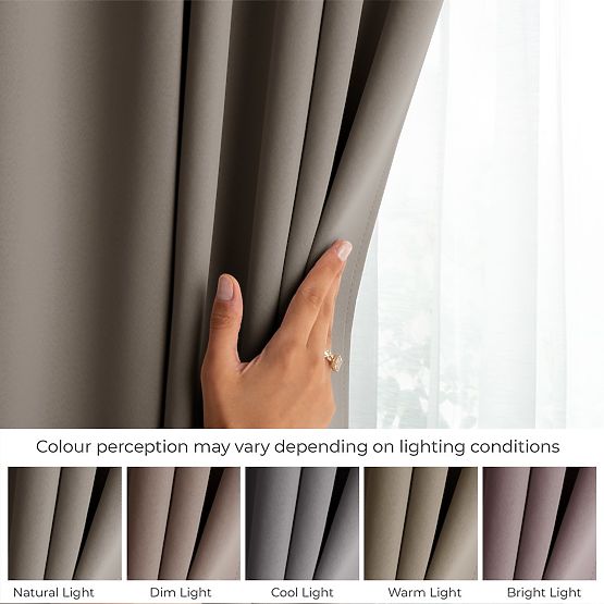 RESTILO Vorhang BLACKOUT Farbe Beige, Halterungsschärpe, klassischer Stil, Band, Material Blackout 1