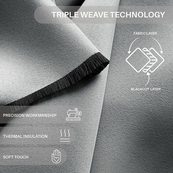 RESTILO Vorhang BLACKOUT Farbe Grau, Schärpe, klassischer Stil, silberne Ösen, Material Blackout