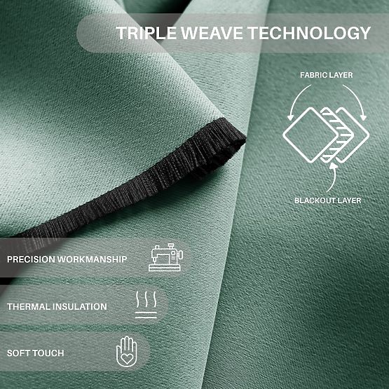 RESTILO Vorhang BLACKOUT Farbe Mint, Schlaufe, klassischer Stil, silberne Ösen, Material bl