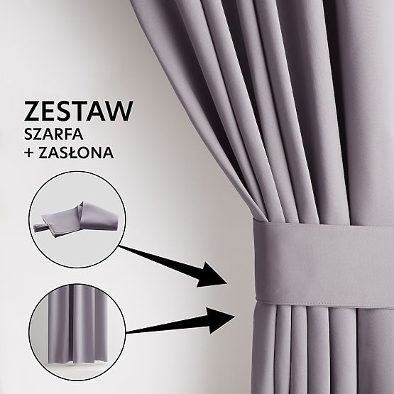 RESTILO Vorhang BLACKOUT Farbe Puderrosa, Raffhalter, klassischer Stil, silberne Ösen