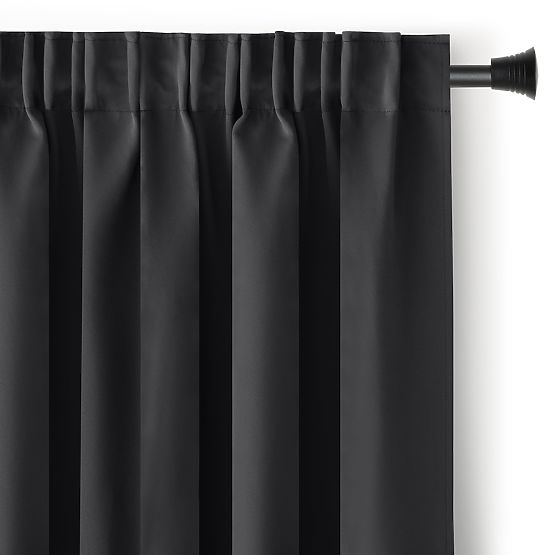 RESTILO Vorhang BLACKOUT Farbe Schwarz Schärpe klassischer Stil Band Material Blackout 140x245