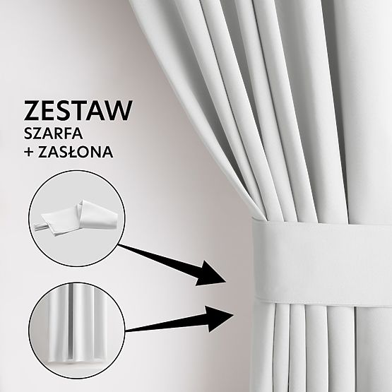 RESTILO Vorhang BLACKOUT Farbe Weiß, klassischer Stil, silberne Ringe, Material Blackout