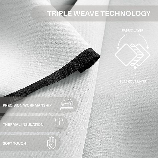 RESTILO Vorhang BLACKOUT Farbe Weiß, klassischer Stil, silberne Ringe, Material Blackout