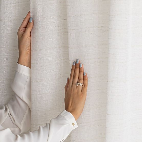 RESTILO Vorhang DRIMAR Farbe Beige moderner Stil Band Material Leinen, Mikrofaser 140x270