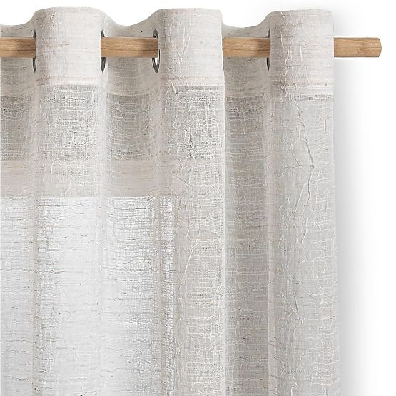 RESTILO Vorhang DRIMAR Farbe Beige moderner Stil silberne Ösen Material Leinen, Mikrofaser 140x270