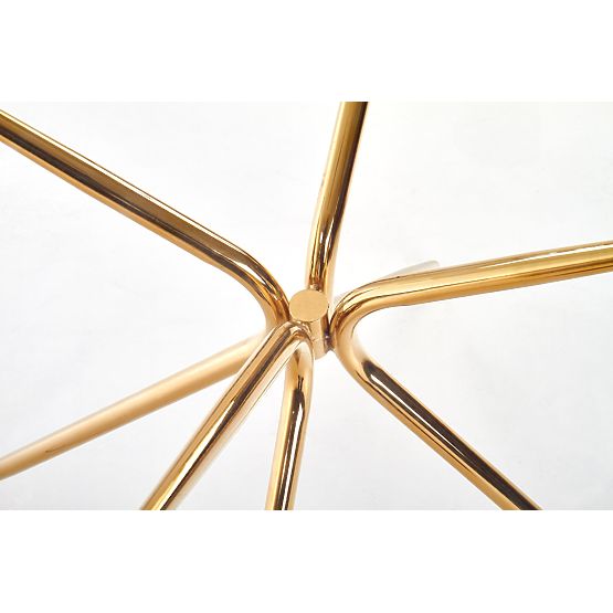 RONDO Tisch, Platte - transparent, Beine - gold