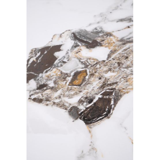 ROSA Couchtisch weißer Marmor / grauer Marmor / gold (2p=1Stk)