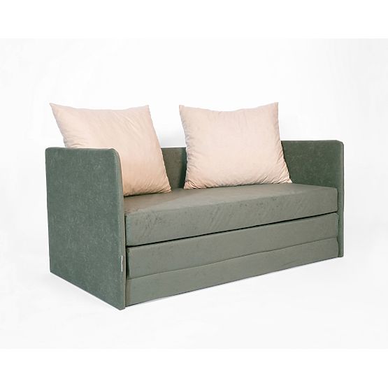 Ausziehbares Sofa Jack - dunkelgrün / beige