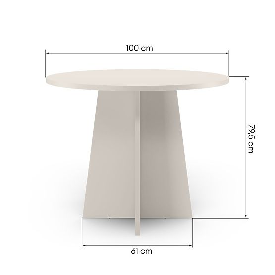 Runder Esstisch Merlo 100 cm, Kaschmir