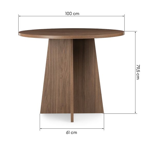 Runder Esstisch Merlo 100 cm, Lincoln Nussbaum